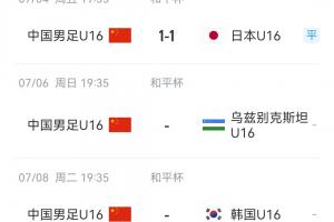 开云APP-U16和平杯积分：韩国6分领跑，国足U16暂1分&amp;今晚战乌兹别克斯坦
